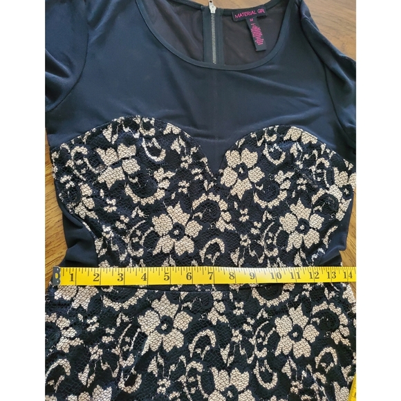 Material Girl dress black/tan lance color size M - Picture 13 of 16